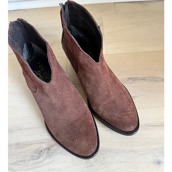 Journee Signature Womens Arika Booties Suede Size 7.5 Fall Boots Western Brown - Picture 4 of 6